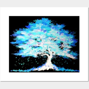 Luminescent Blue Tree Posters and Art
